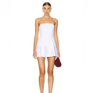 NWT Lenore Mini Dress in White | More To Come | Revolve | Size Large
